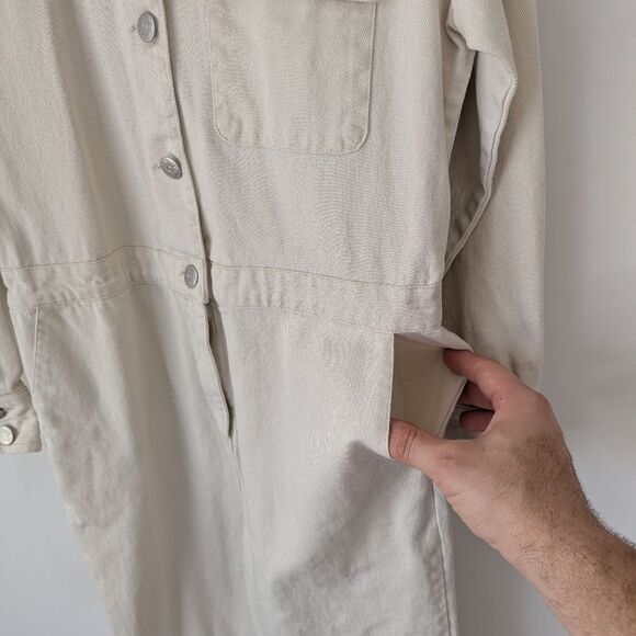 Sandy Liang x Target Cream Long Sleeve 90s Coveralls Jumpsuit Women's size 6 - Picture 6 of 11